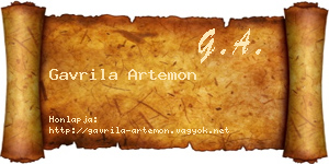 Gavrila Artemon névjegykártya